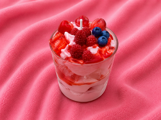 Beeren-Dessert Duftkerze im Glas – Handgemacht