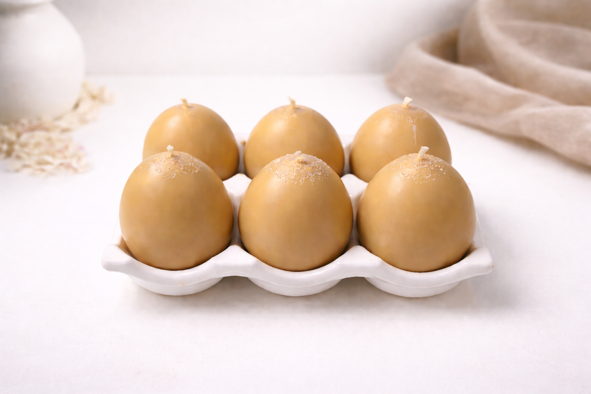Eierkerzen-Set aus Sojawachs | Handgegossene Deko-Kerzen