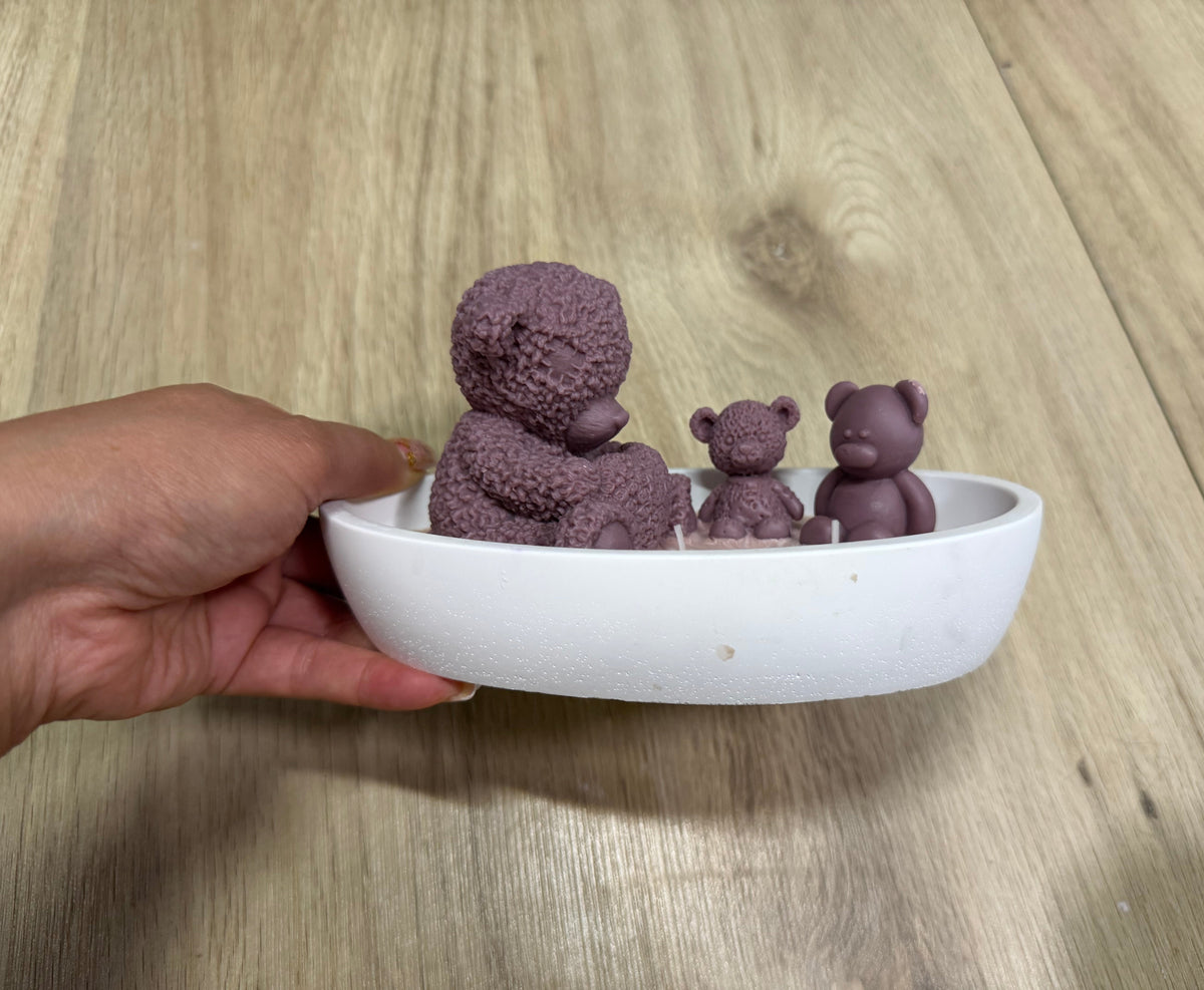 Teddy Love Candle – Handgemachte Valentinstagskerze mit Teddybären