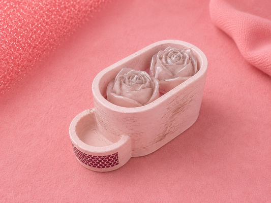 Silver Rose Mini Candle – Handgemachte Rosenkerze